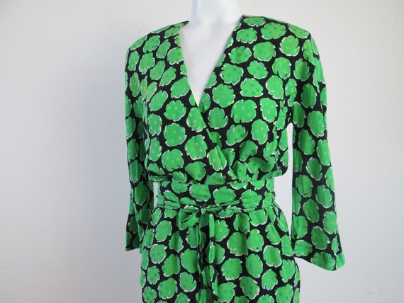 Vintage 1980s GUY LAROCHE Silk Dress.  Short Leng… - image 3