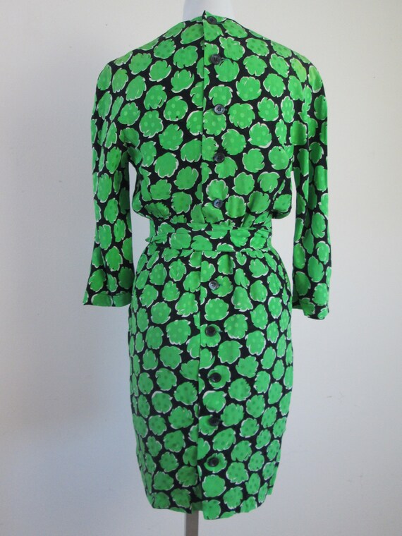 Vintage 1980s GUY LAROCHE Silk Dress.  Short Leng… - image 2