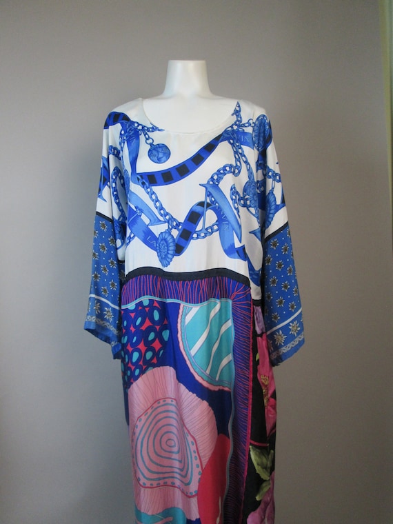 Vintage 1980s LANVIN Multi-Scarf Caftan Kaftan. O