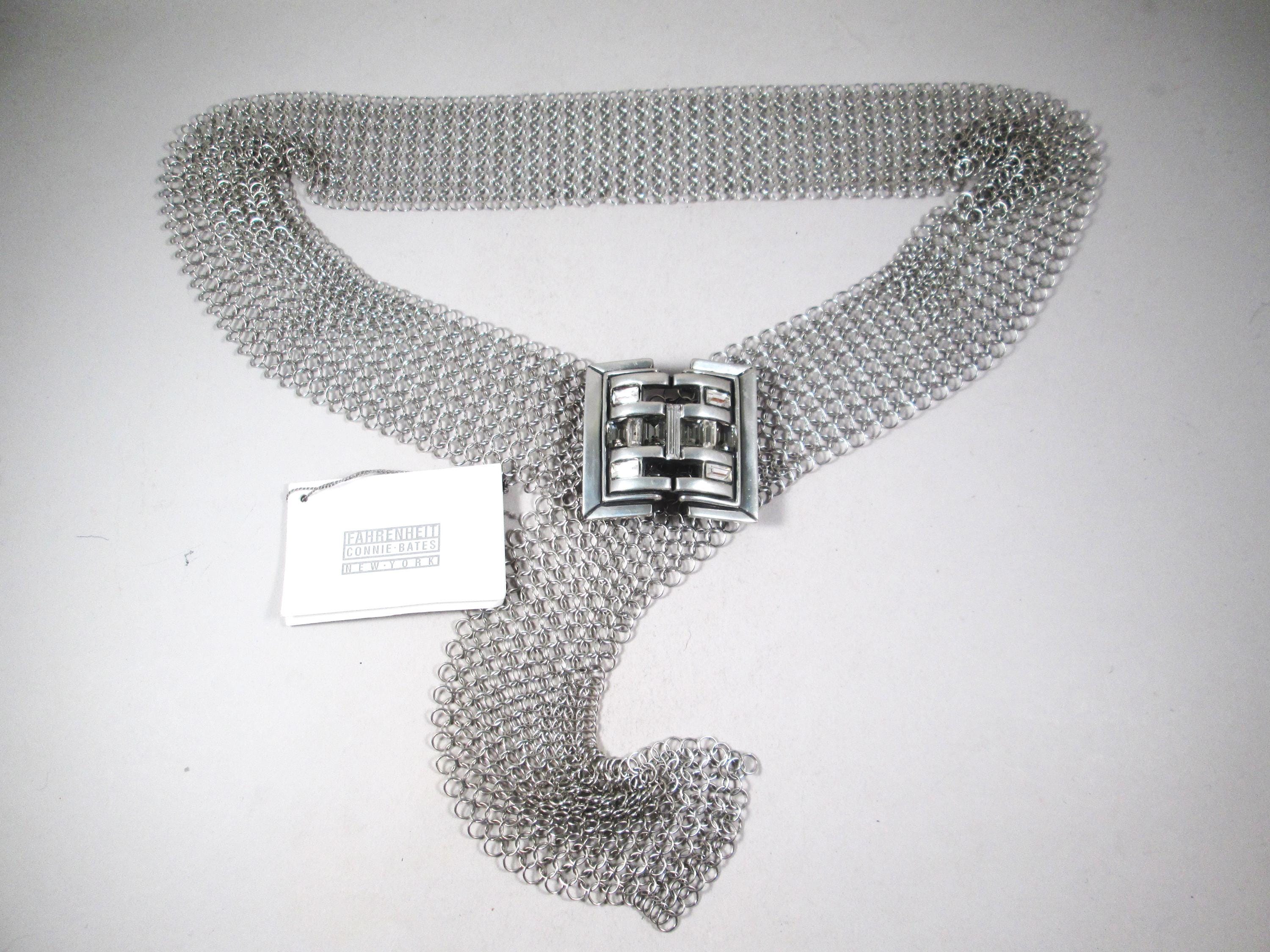1990s FAHRENHEIT Metal Mesh Belt. Connie Bates, Dead Stock 