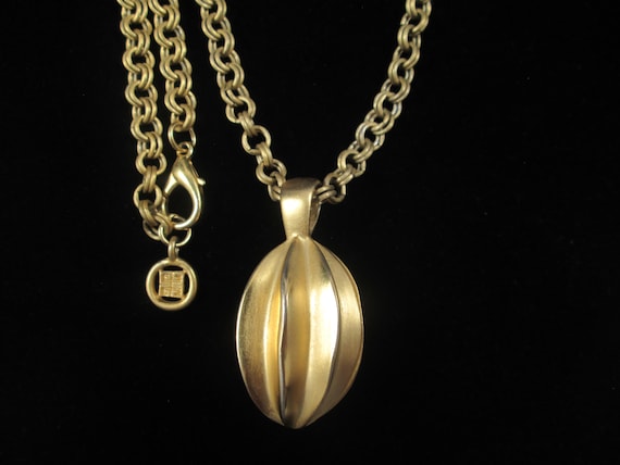 GIVENCHY Statement Necklace.  Long Gold Plated Ch… - image 1