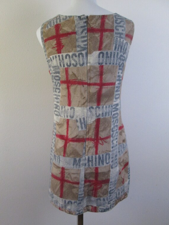 Vintage MOSCHINO Jeans Dress.  Graphic Wool Weave… - image 6