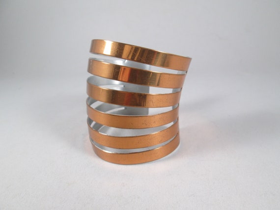 REBAJES Open Banded Cuff.  Large Statement Bracel… - image 1