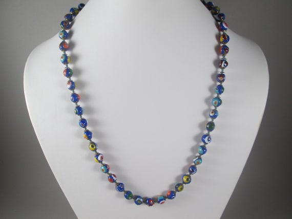 COLLIER PERLES VERRE Ancien Murano/Antique Venetian Wedding Cake/Beads Necklace EUR 80,00 - FR