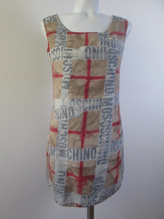 Vintage MOSCHINO Jeans Dress.  Graphic Wool Weave… - image 3