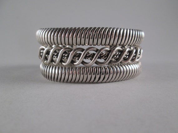 Heavy Studio Sterling Silver Cuff Bracelet, Gas P… - image 1