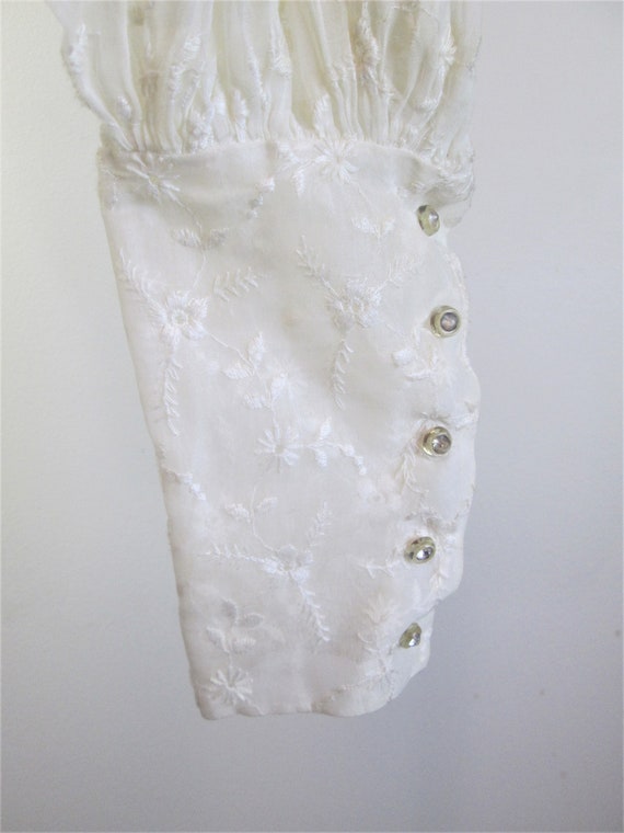 Vintage 1940s Blouse. Victorian Revival Style Eyelet - Gem