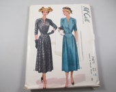 1940s MCCALL McCalls 7471 Dress Pattern. Cut and Complete Day Dress. HTF Rare and Out of Print. Bust 42 quot , Modern Size 12.