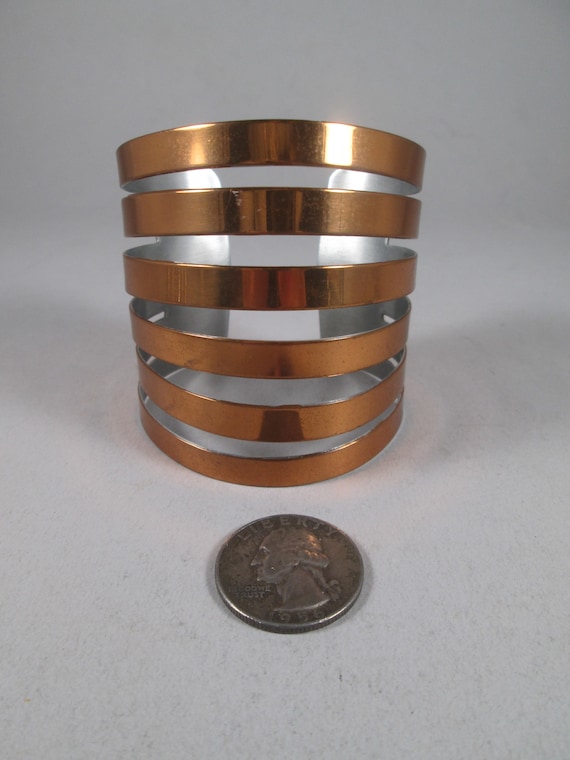 REBAJES Open Banded Cuff.  Large Statement Bracel… - image 5