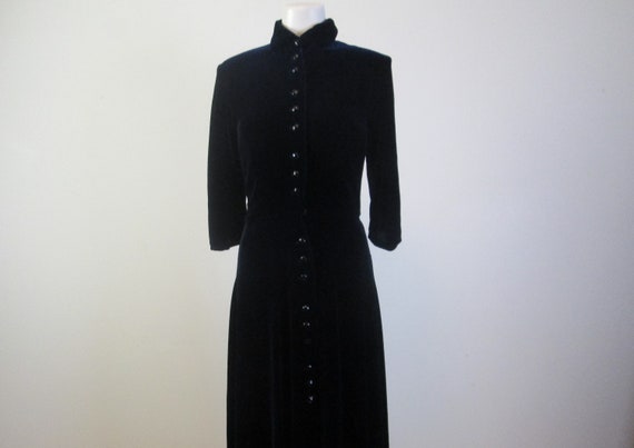 Vintage ZELDA Midnight Blue Velvet Dress.  1980s … - image 1