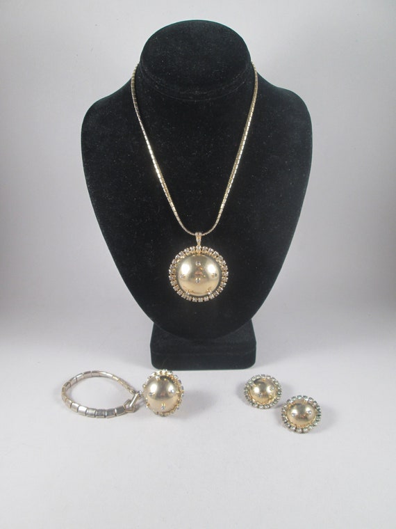 1950s Sputnik Necklace, Earrings, Bracelet Demi Pa