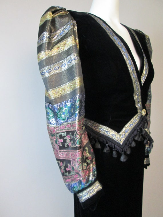 ZANDRA RHODES Insane Brocade Velvet Skirt Suit.  … - image 7