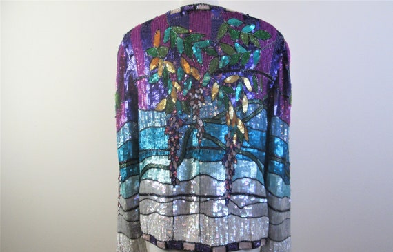 Extraordinary Tiffany Window Sequin Jacket.  Icon… - image 4
