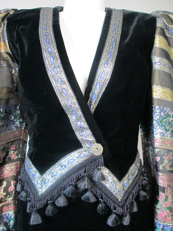 ZANDRA RHODES Insane Brocade Velvet Skirt Suit.  … - image 5