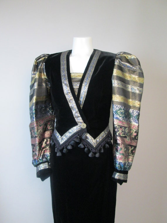 ZANDRA RHODES Insane Brocade Velvet Skirt Suit.  … - image 1