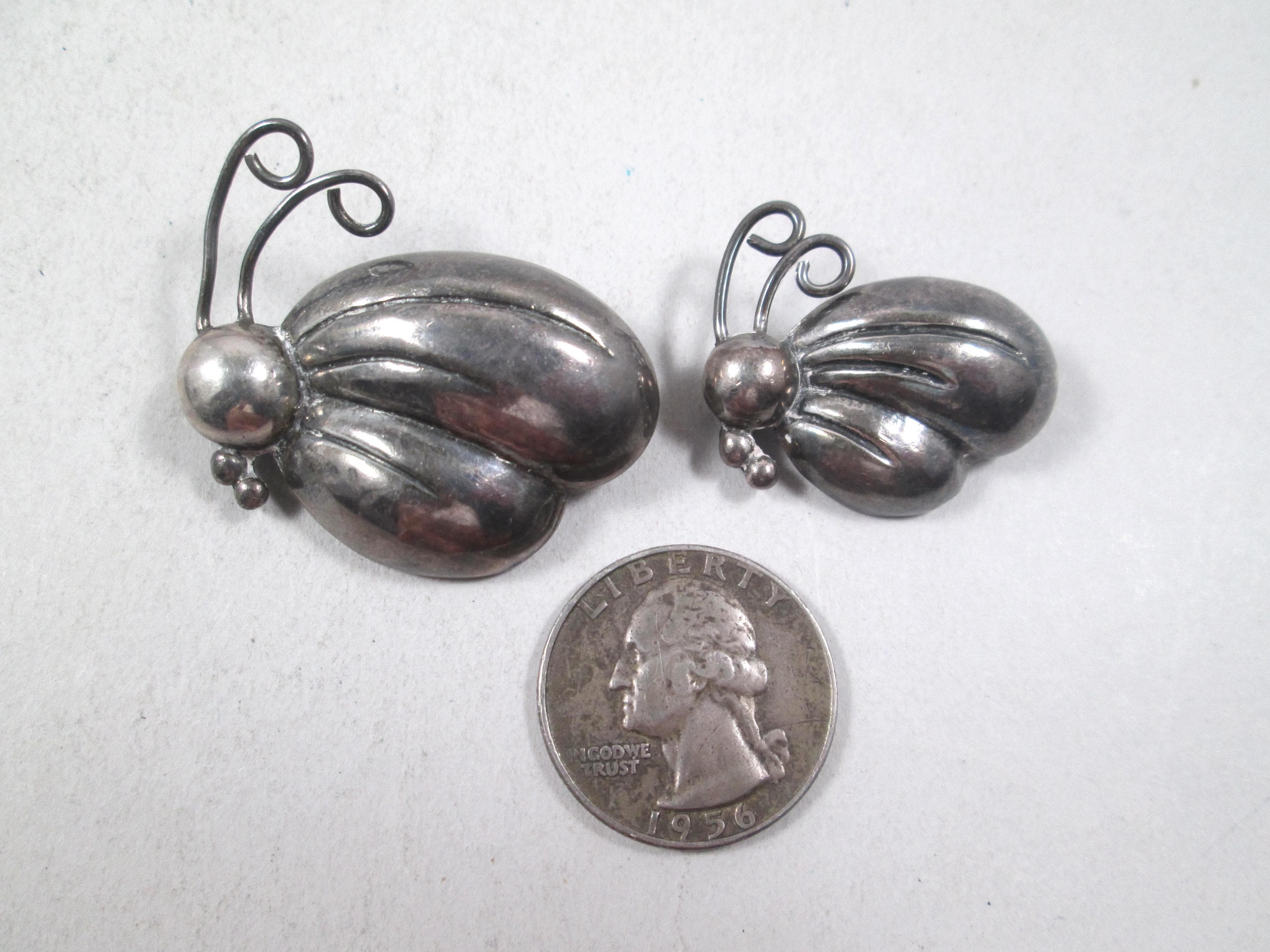 Pair 1950s VICTORIA Taxco Sterling Scatter Pins by Famed Mexican ...