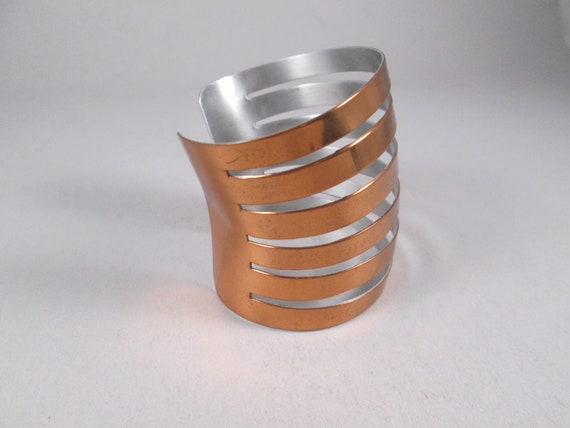 REBAJES Open Banded Cuff.  Large Statement Bracel… - image 3