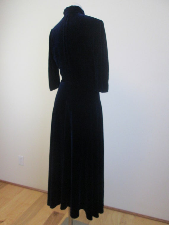 Vintage ZELDA Midnight Blue Velvet Dress.  1980s … - image 6