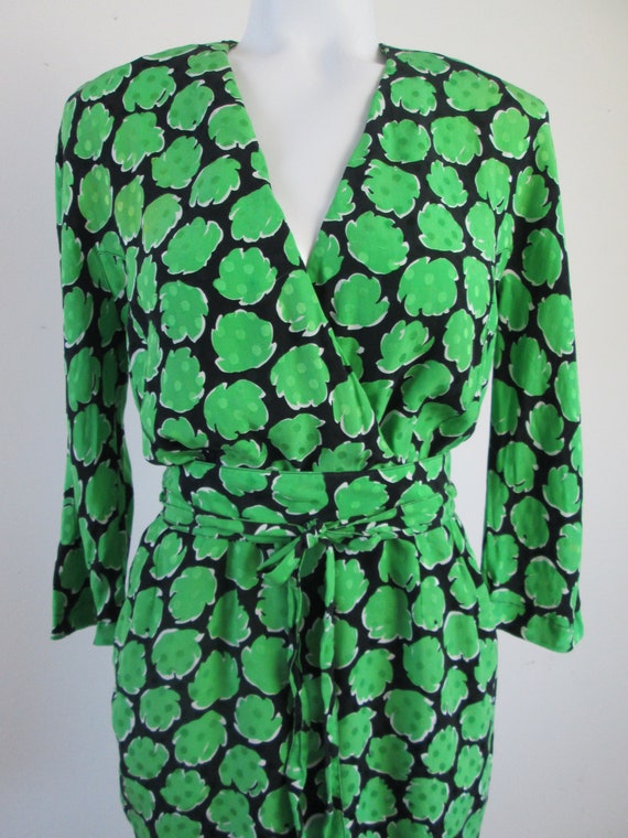 Vintage 1980s GUY LAROCHE Silk Dress.  Short Leng… - image 4