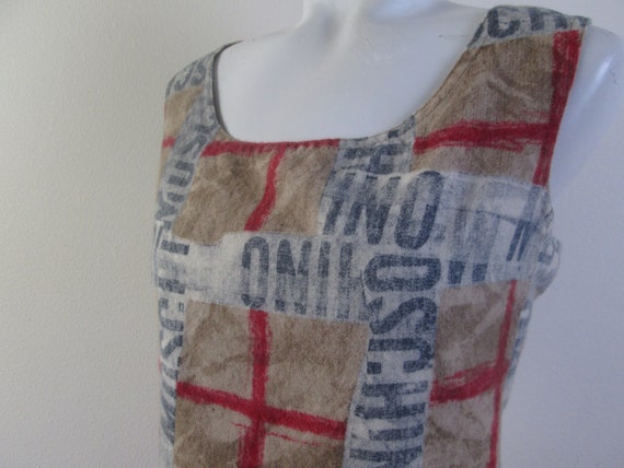 Vintage MOSCHINO Jeans Dress.  Graphic Wool Weave… - image 2