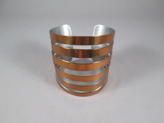REBAJES Open Banded Cuff.  Large Statement Bracel… - image 2