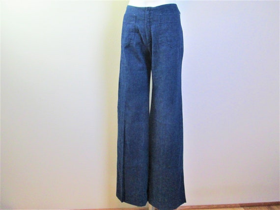 80s Cool Blue Tinted Super Wide Leg Jeans