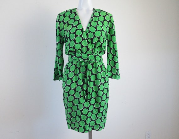 Vintage 1980s GUY LAROCHE Silk Dress.  Short Leng… - image 1