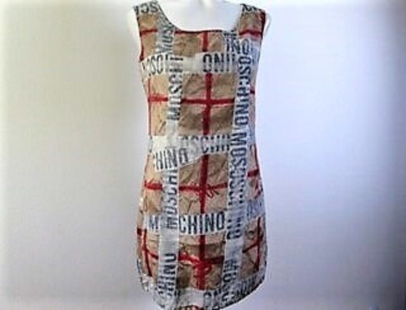 Vintage MOSCHINO Jeans Dress.  Graphic Wool Weave… - image 1