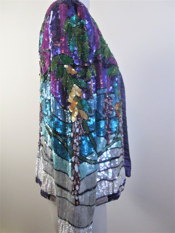 Extraordinary Tiffany Window Sequin Jacket.  Icon… - image 6