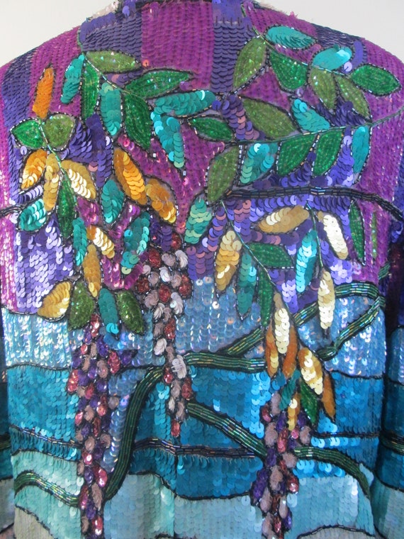 Extraordinary Tiffany Window Sequin Jacket.  Icon… - image 5