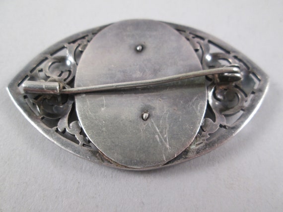 VICTORIAN Sterling Marcasite Monogram Brooch.  Un… - image 6