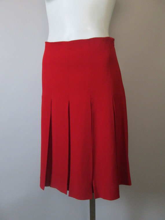 1980s MOSCHINO Cheap & Chic Pleated Skirt. Signature Red | Etsy