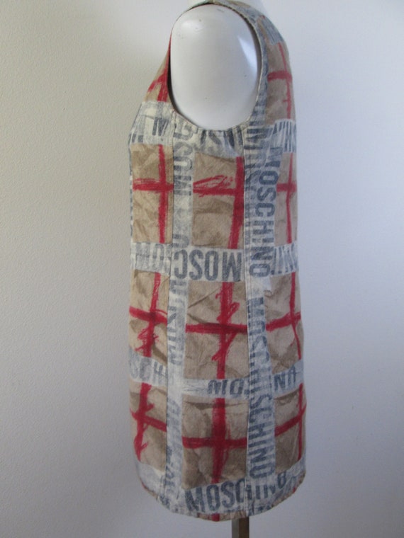 Vintage MOSCHINO Jeans Dress.  Graphic Wool Weave… - image 5