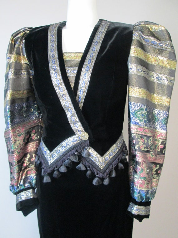 ZANDRA RHODES Insane Brocade Velvet Skirt Suit.  … - image 2