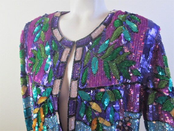 Extraordinary Tiffany Window Sequin Jacket.  Icon… - image 2