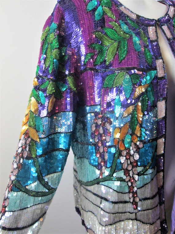 Extraordinary Tiffany Window Sequin Jacket.  Icon… - image 3