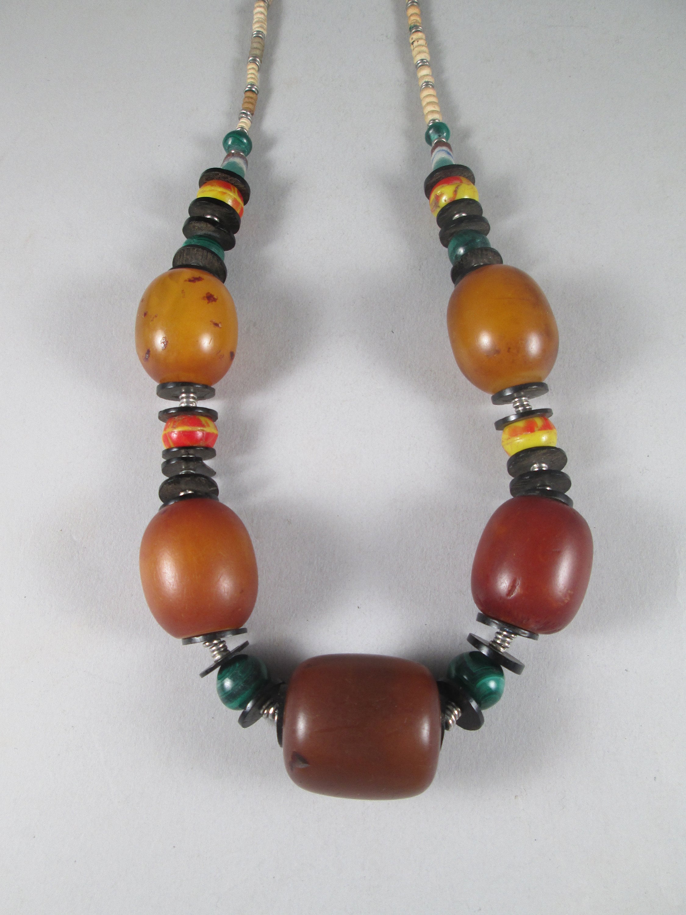 Mens Amber Necklace Made of Honey and Cognac Baltic Amber.