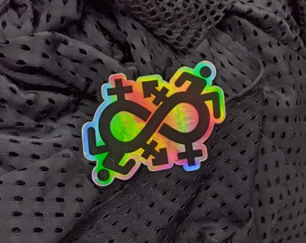 Holographic Neuroqueercrip Symbol Sticker!