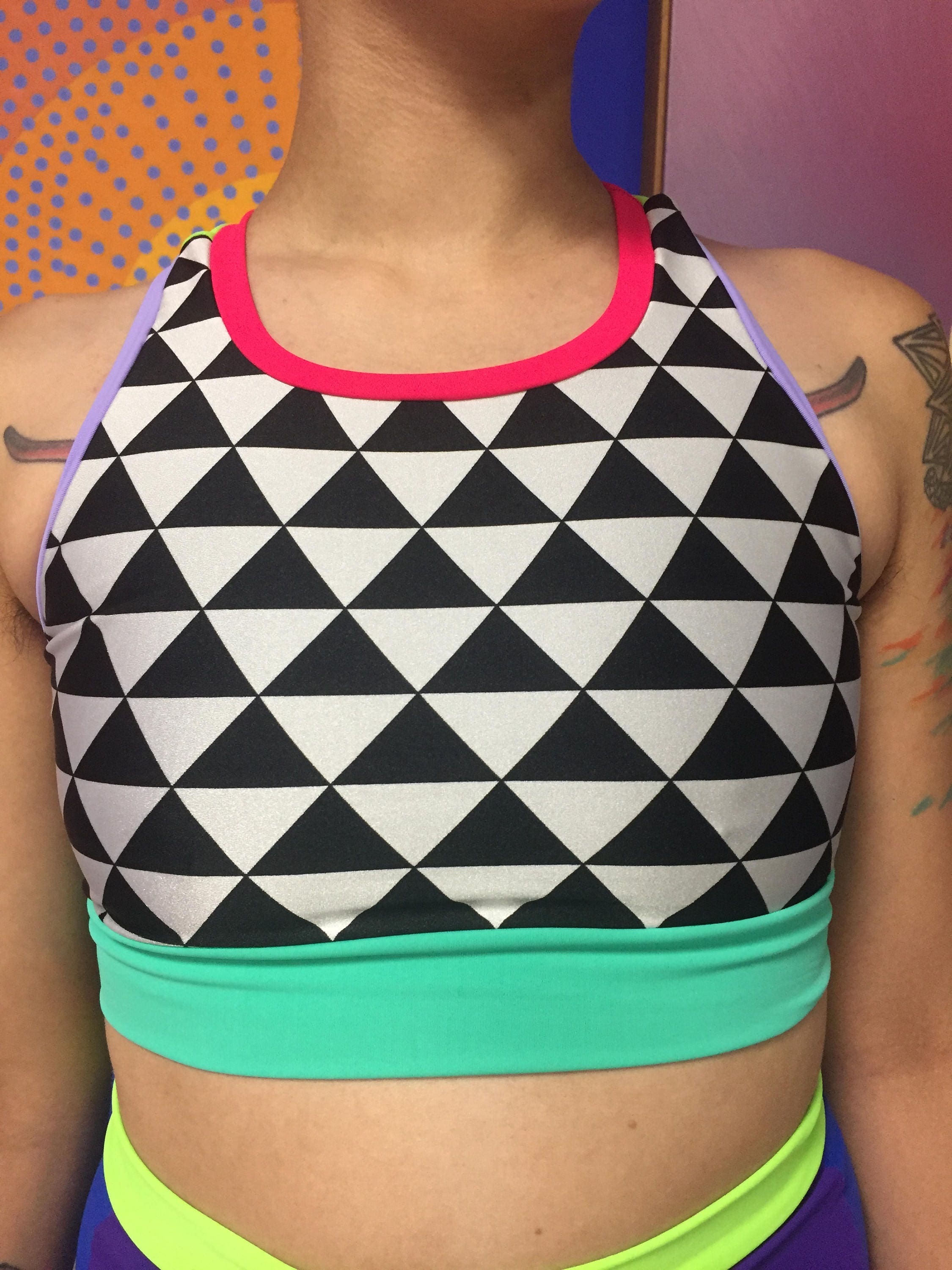 Multicolored Sports Chest Binder or Swim Top Etsy