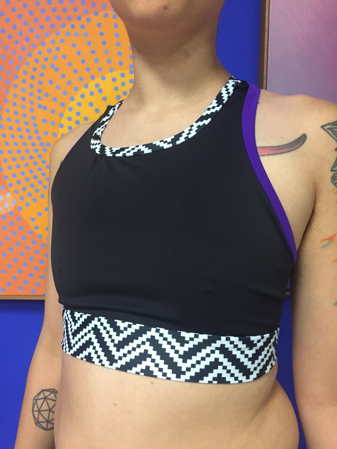 Multicolored Sports Chest Binder or Swim Top Etsy