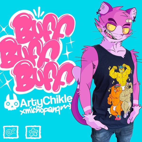 BUFF BUFF BUFF!! Tank Top shirt by ArtyChikle | Street Wear | Furry Fandom| Japanese Street | Apparel | Manga Clothes | michocatto