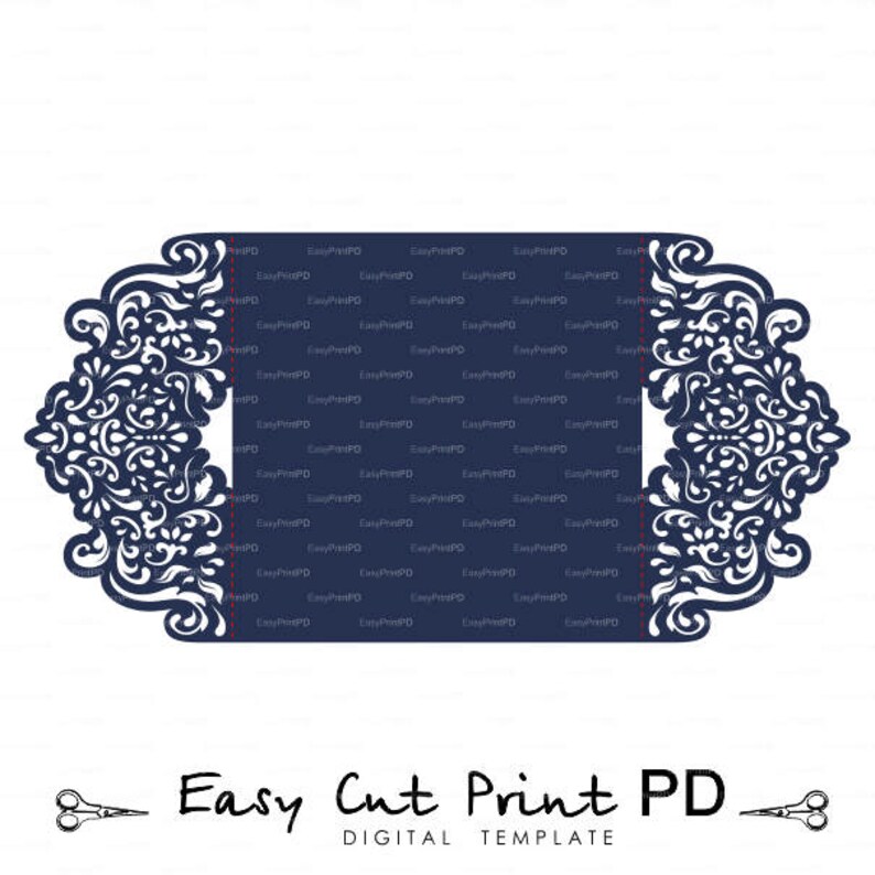 Laser Cut Wedding invitation Template filigree svg dxf cdr Etsy