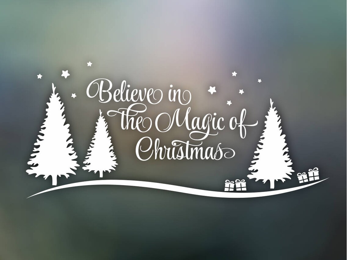 Believe Christmas Art Vinyl Decal Wall Sticker ClipArt SVG Etsy