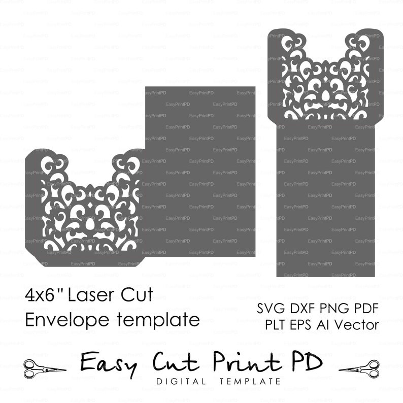 swirl filigree wedding envelope 4x6 pattern template etsy