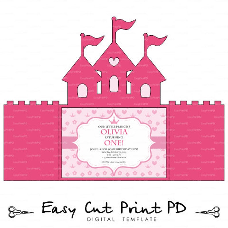 Princess Castle Invitation SVG file Cinderella Castle svg ...