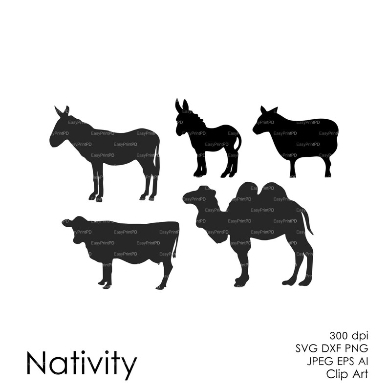Download COMMERCIAL USE Nativity Christ silhouette Overlays eps svg | Etsy