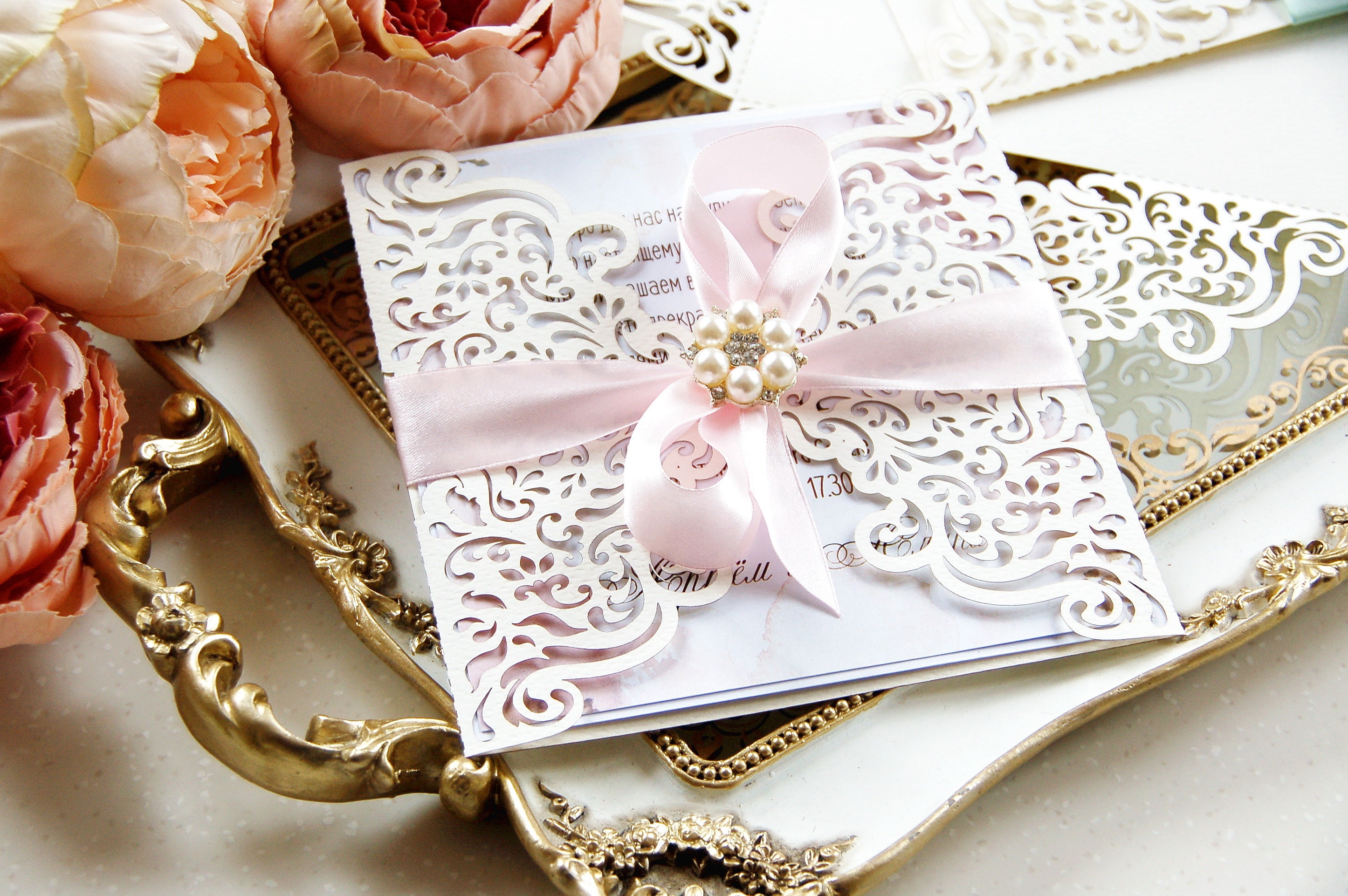 Laser Cut Wedding invitation Template filigree svg dxf cdr Etsy