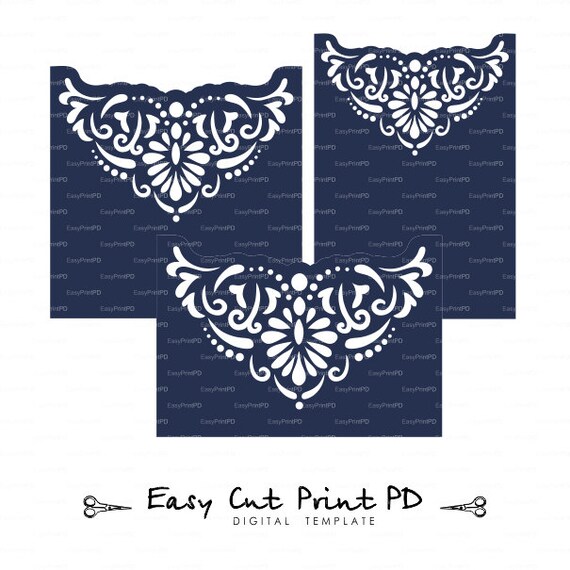 Laser Cut Pocket Set of 3 Envelopes filigree Swirl Wedding Etsy