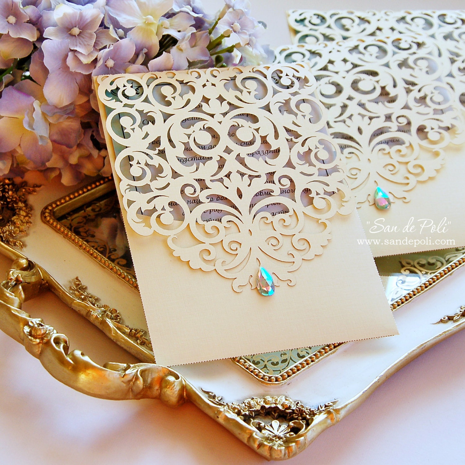Wedding Luxury Envelope Card Template swirl cutting file ...