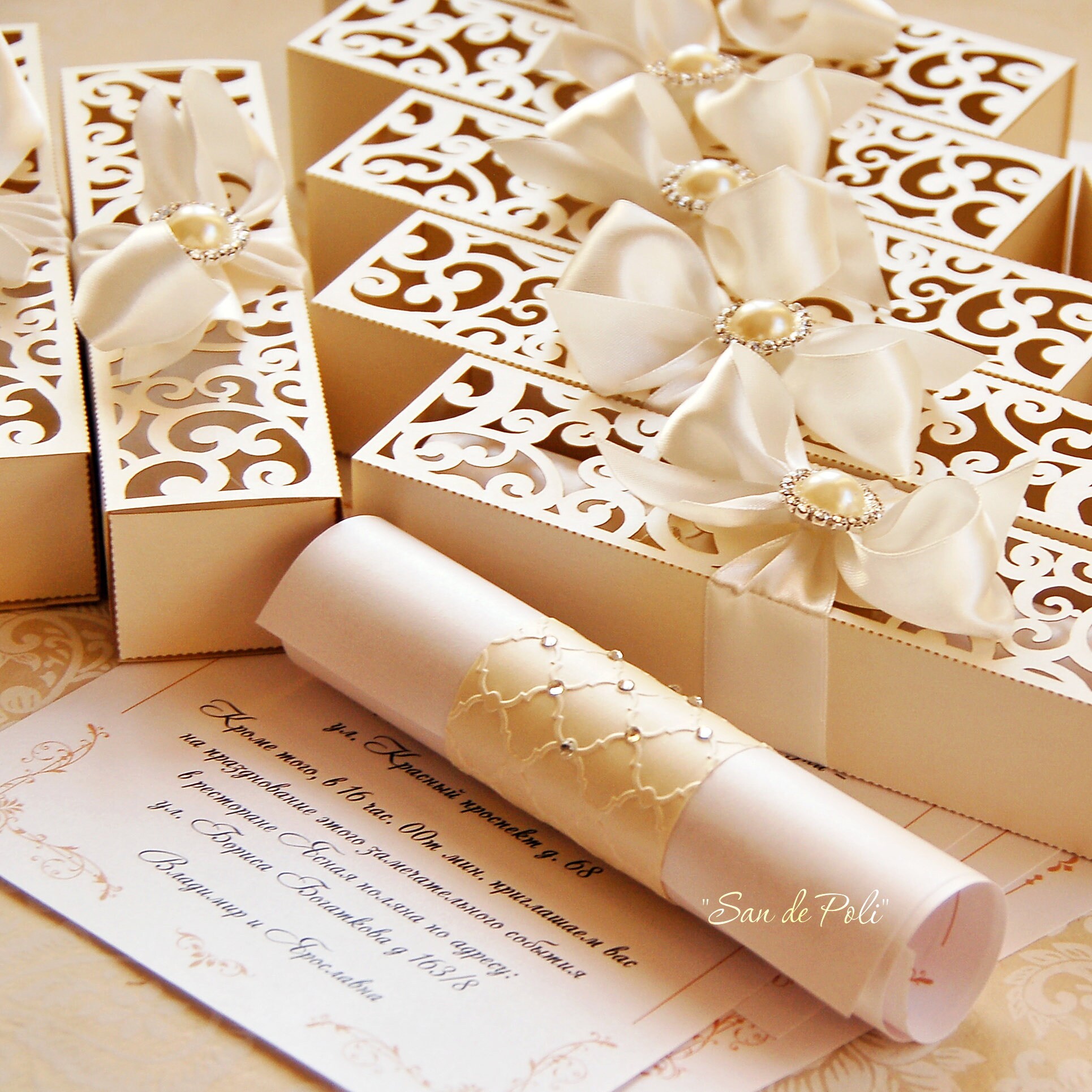 Wedding box invitations scroll roll Card Template swirl Etsy